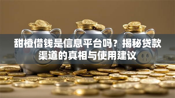 甜橙借钱是信息平台吗？揭秘贷款渠道的真相与使用建议