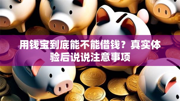 用钱宝到底能不能借钱？真实体验后说说注意事项