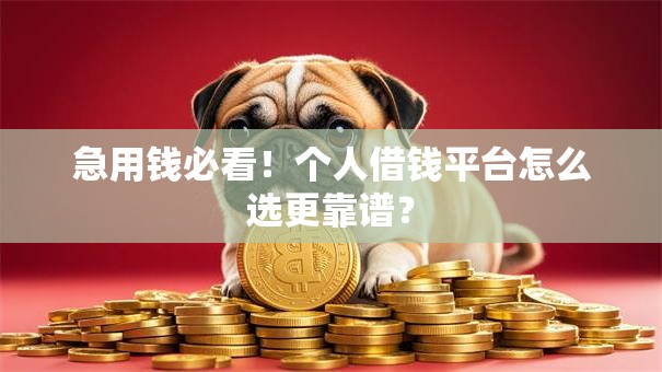 急用钱必看！个人借钱平台怎么选更靠谱？