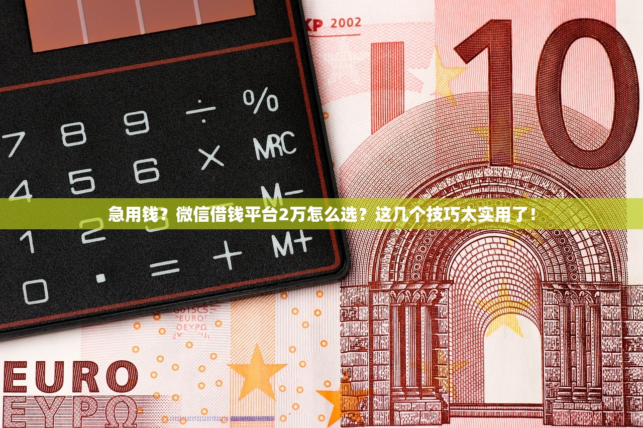 急用钱？微信借钱平台2万怎么选？这几个技巧太实用了！
