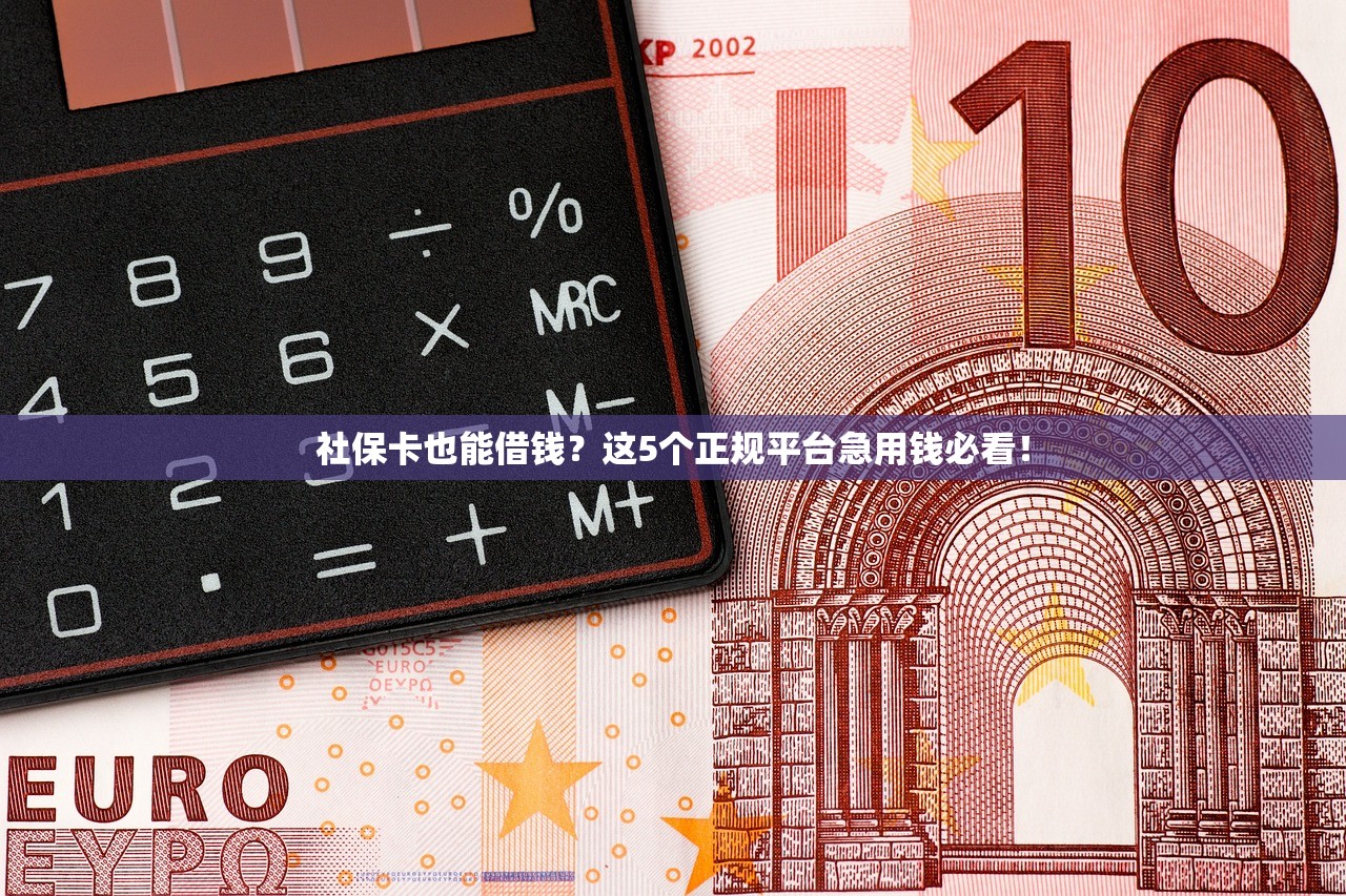 社保卡也能借钱？这5个正规平台急用钱必看！