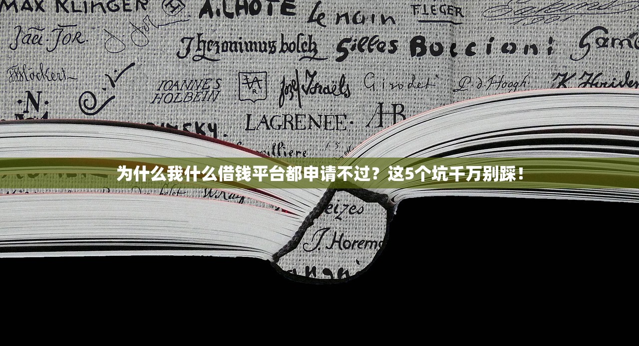 为什么我什么借钱平台都申请不过?这5个坑千万别踩! 为什么我什么借钱平台都申请不过?这5个坑千万别踩!
