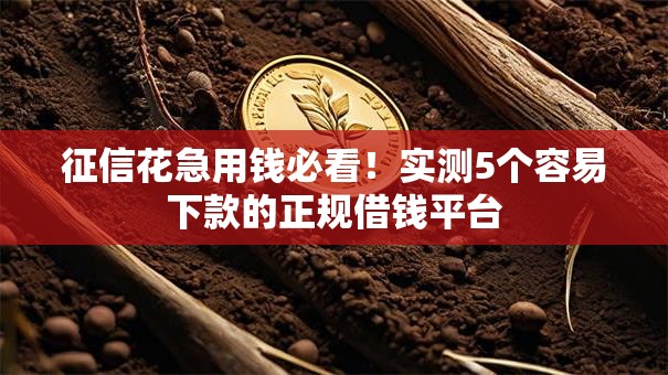 征信花急用钱必看！实测5个容易下款的正规借钱平台