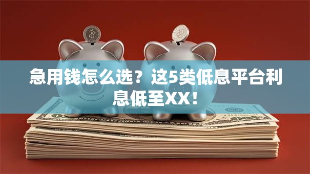 急用钱怎么选？这5类低息平台利息低至XX！