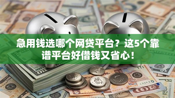 急用钱选哪个网贷平台？这5个靠谱平台好借钱又省心！