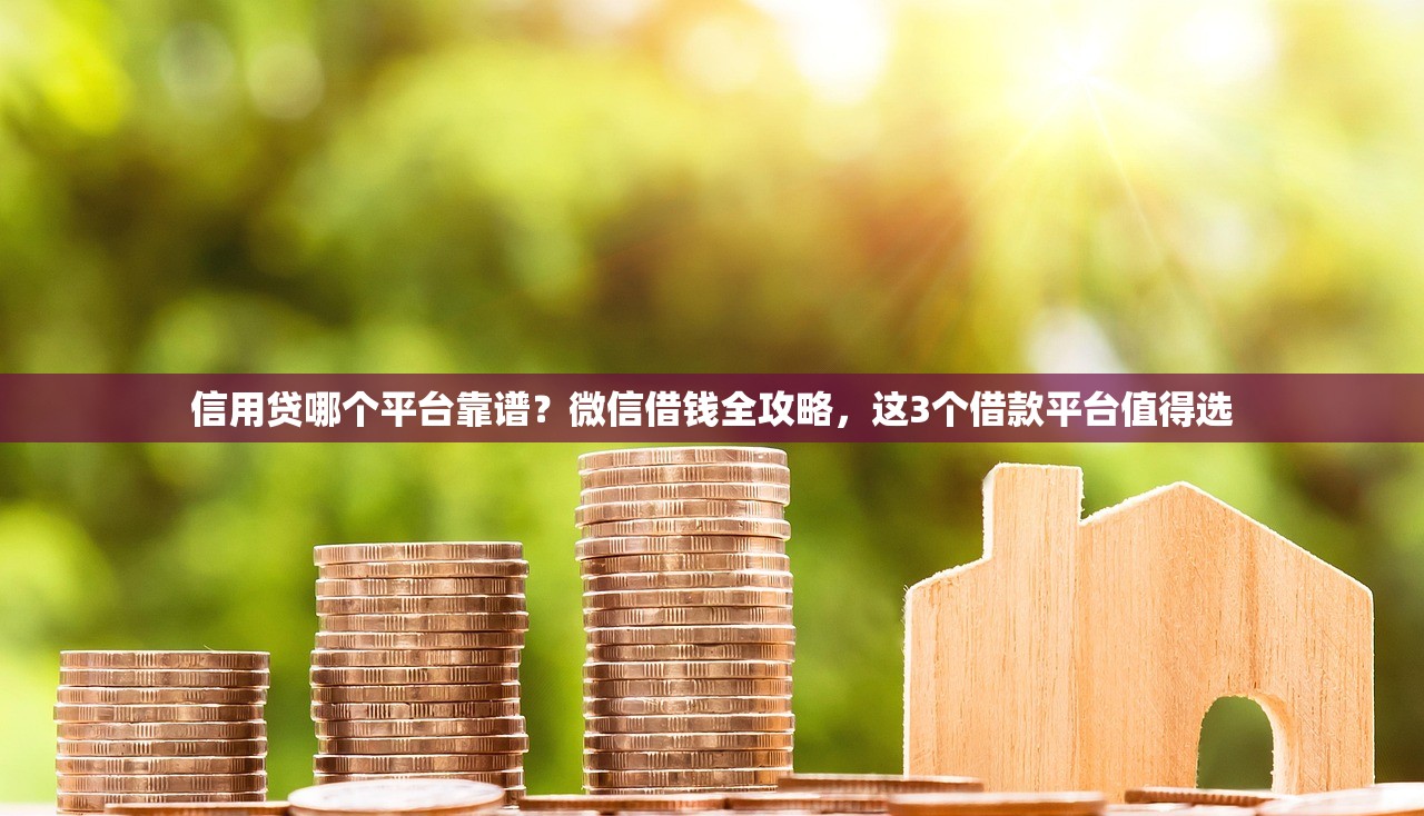 信用贷哪个平台靠谱？微信借钱全攻略，这3个借款平台值得选