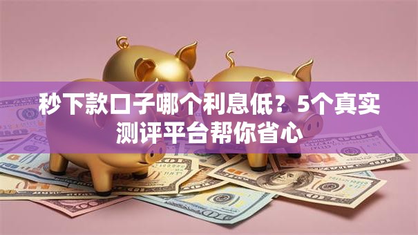 秒下款口子哪个利息低？5个真实测评平台帮你省心