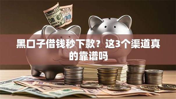 黑口子借钱秒下款？这3个渠道真的靠谱吗