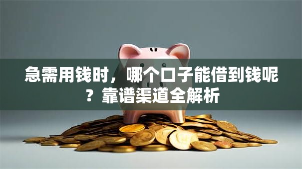 急需用钱时，哪个口子能借到钱呢？靠谱渠道全解析