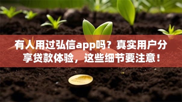 有人用过弘信app吗？真实用户分享贷款体验，这些细节要注意！