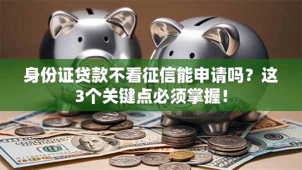 身份证贷款不看征信能申请吗？这3个关键点必须掌握！