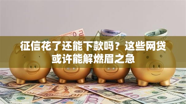 征信花了还能下款吗？这些网贷或许能解燃眉之急