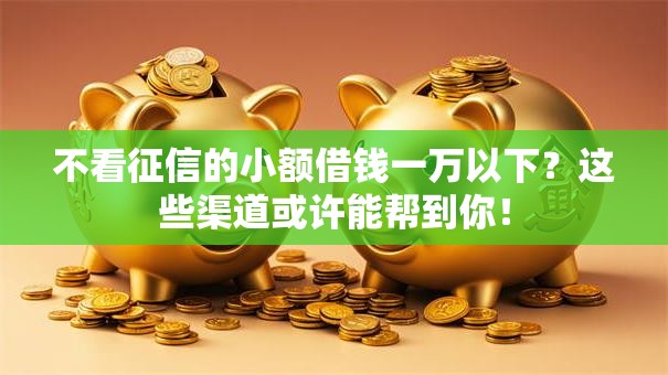 不看征信的小额借钱一万以下？这些渠道或许能帮到你！