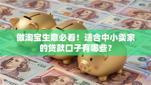 做淘宝生意必看！适合中小卖家的贷款口子有哪些？
