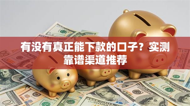 有没有真正能下款的口子？实测靠谱渠道推荐