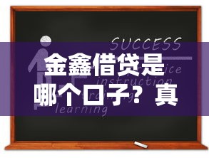 金鑫借贷是哪个口子？真实资质与申请流程全解析