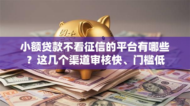 小额贷款不看征信的平台有哪些？这几个渠道审核快、门槛低