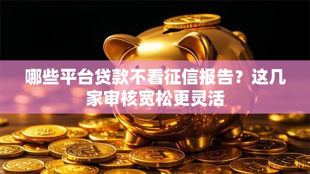 哪些平台贷款不看征信报告？这几家审核宽松更灵活
