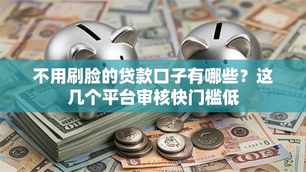 不用刷脸的贷款口子有哪些？这几个平台审核快门槛低