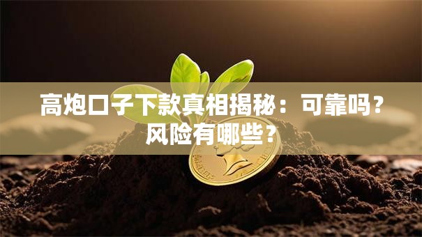 高炮口子下款真相揭秘：可靠吗？风险有哪些？