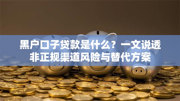 黑户口子贷款是什么？一文说透非正规渠道风险与替代方案