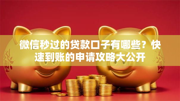 微信秒过的贷款口子有哪些？快速到账的申请攻略大公开