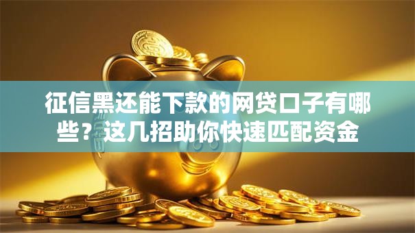征信黑还能下款的网贷口子有哪些？这几招助你快速匹配资金