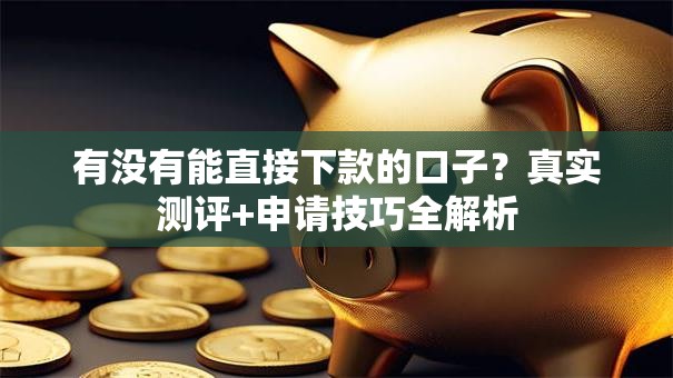 有没有能直接下款的口子？真实测评+申请技巧全解析