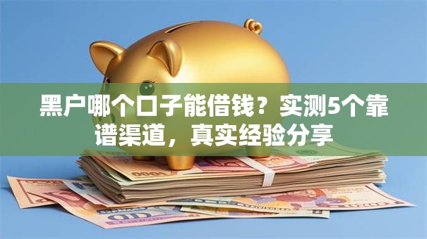 黑户哪个口子能借钱？实测5个靠谱渠道，真实经验分享