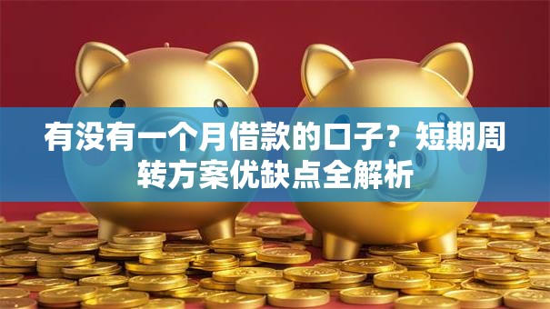 有没有一个月借款的口子？短期周转方案优缺点全解析