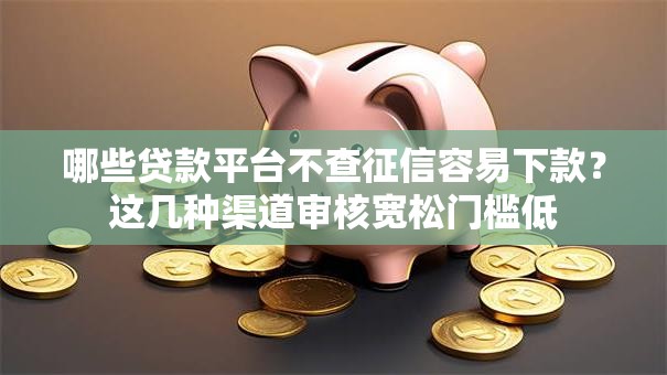 哪些贷款平台不查征信容易下款？这几种渠道审核宽松门槛低
