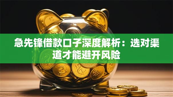 急先锋借款口子深度解析：选对渠道才能避开风险
