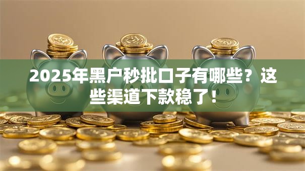 2025年黑户秒批口子有哪些？这些渠道下款稳了！