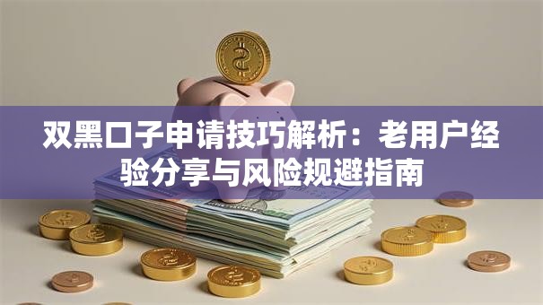 双黑口子申请技巧解析：老用户经验分享与风险规避指南