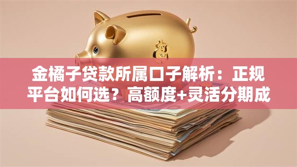 金橘子贷款所属口子解析：正规平台如何选？高额度+灵活分期成亮点