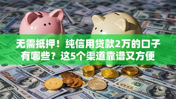 无需抵押！纯信用贷款2万的口子有哪些？这5个渠道靠谱又方便