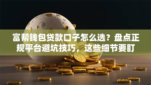 富帮钱包贷款口子怎么选？盘点正规平台避坑技巧，这些细节要盯紧！