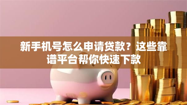 新手机号怎么申请贷款？这些靠谱平台帮你快速下款