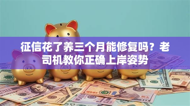 征信花了养三个月能修复吗？老司机教你正确上岸姿势