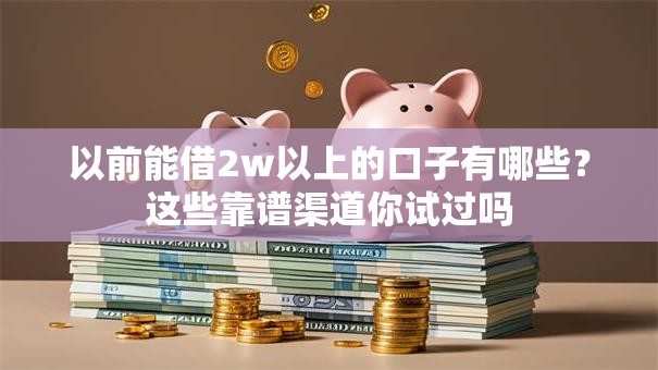 以前能借2w以上的口子有哪些？这些靠谱渠道你试过吗