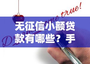无征信小额贷款有哪些？手把手教你轻松申请攻略