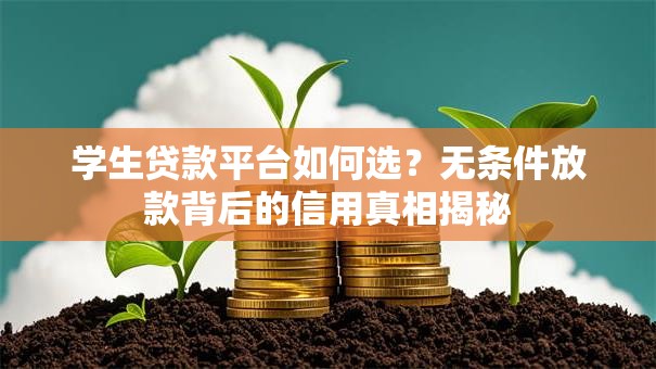 学生贷款平台如何选？无条件放款背后的信用真相揭秘