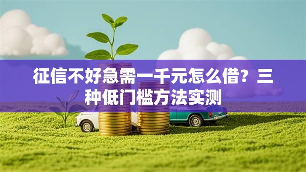 征信不好急需一千元怎么借？三种低门槛方法实测