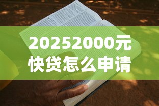 20252000元快贷怎么申请？手把手教你拿大额贷款额度