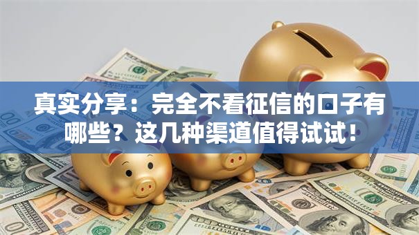 真实分享:完全不看征信的口子有哪些?这几种渠道值得试试! 真实分享:完全不看征信的口子有哪些?这几种渠道值得试试!