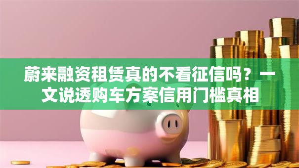 蔚来融资租赁真的不看征信吗？一文说透购车方案信用门槛真相