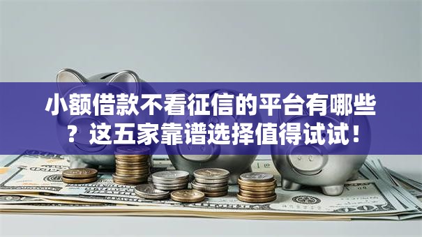 小额借款不看征信的平台有哪些？这五家靠谱选择值得试试！