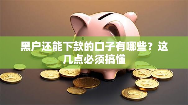 黑户还能下款的口子有哪些？这几点必须搞懂