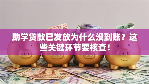 助学贷款已发放为什么没到账？这些关键环节要核查！