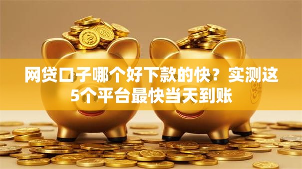 网贷口子哪个好下款的快？实测这5个平台最快当天到账